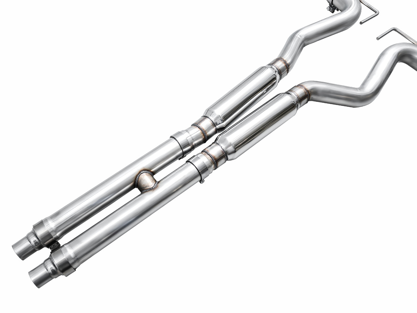 AWE Track Edition Exhaust for S650 Ford Mustang Dark Horse - Quad Chrome Silver Tips