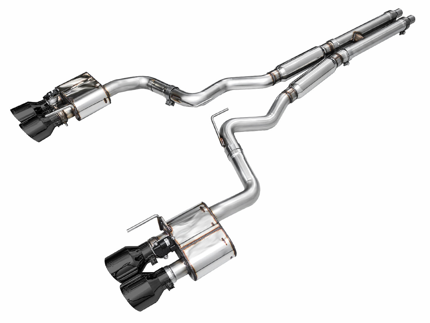 AWE SwitchPath™ Exhaust for S650 Ford Mustang Dark Horse - Quad Diamond Black Tips