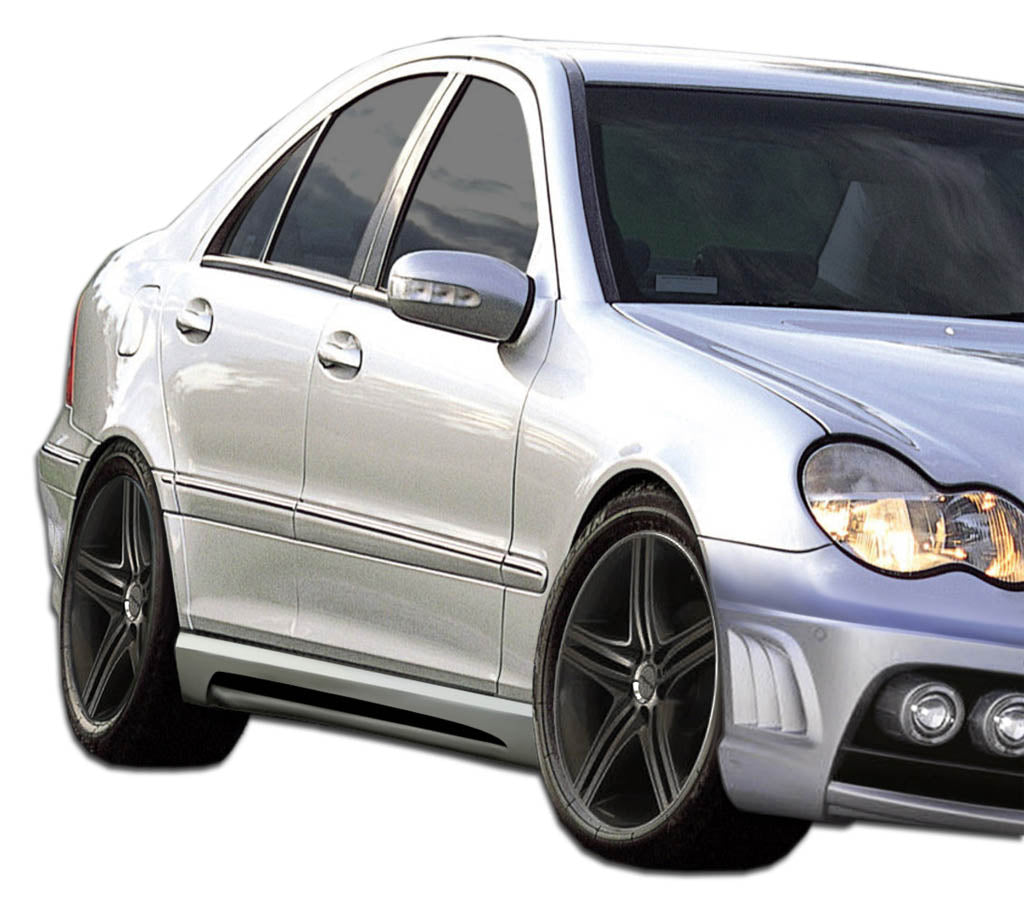 2001-2007 Mercedes C Class W203 Duraflex W-1 Side Skirts Rocker Panels - 2 Piece