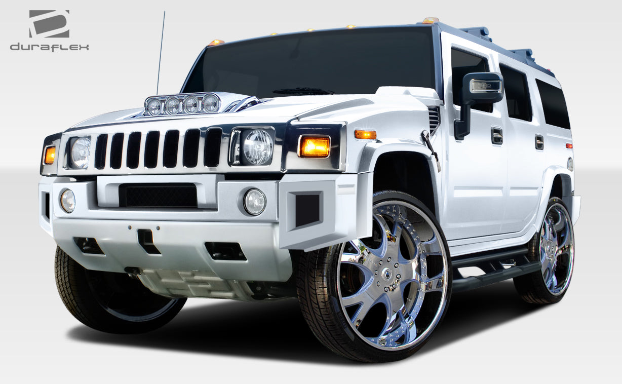 2003-2009 Hummer H2 Duraflex BR-N Front Add Ons Spat Bumper Extensions - 2 Piece