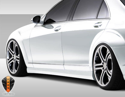 2007-2013 Mercedes S Class W221 Eros Version 1 Side Skirts Rocker Panels - 2 Piece