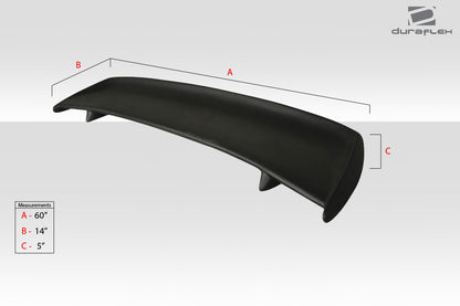 Universal Duraflex Bomber Wing Trunk Lid Spoiler - 1 Piece