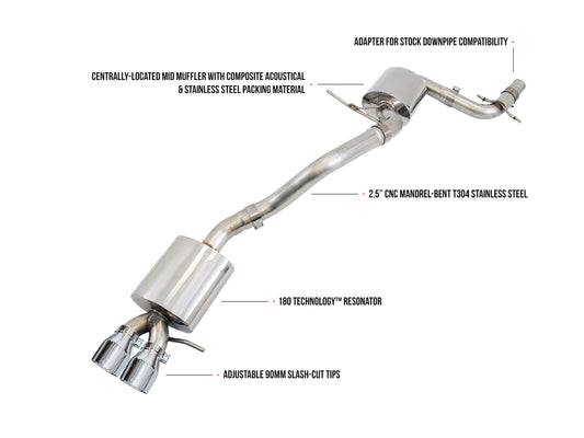 AWE Touring Edition Exhaust for MK5 Jetta 2.0T - GLI - Chrome Silver Tips