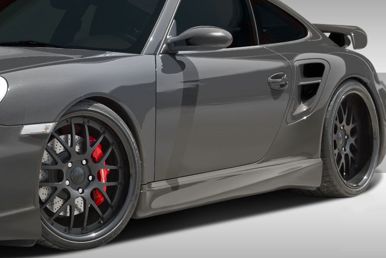 2005-2012 Porsche 911 Carrera 997 991 C4 C4S Turbo Eros Version 1 Side Skirts Rocker Panels - 2 Piece