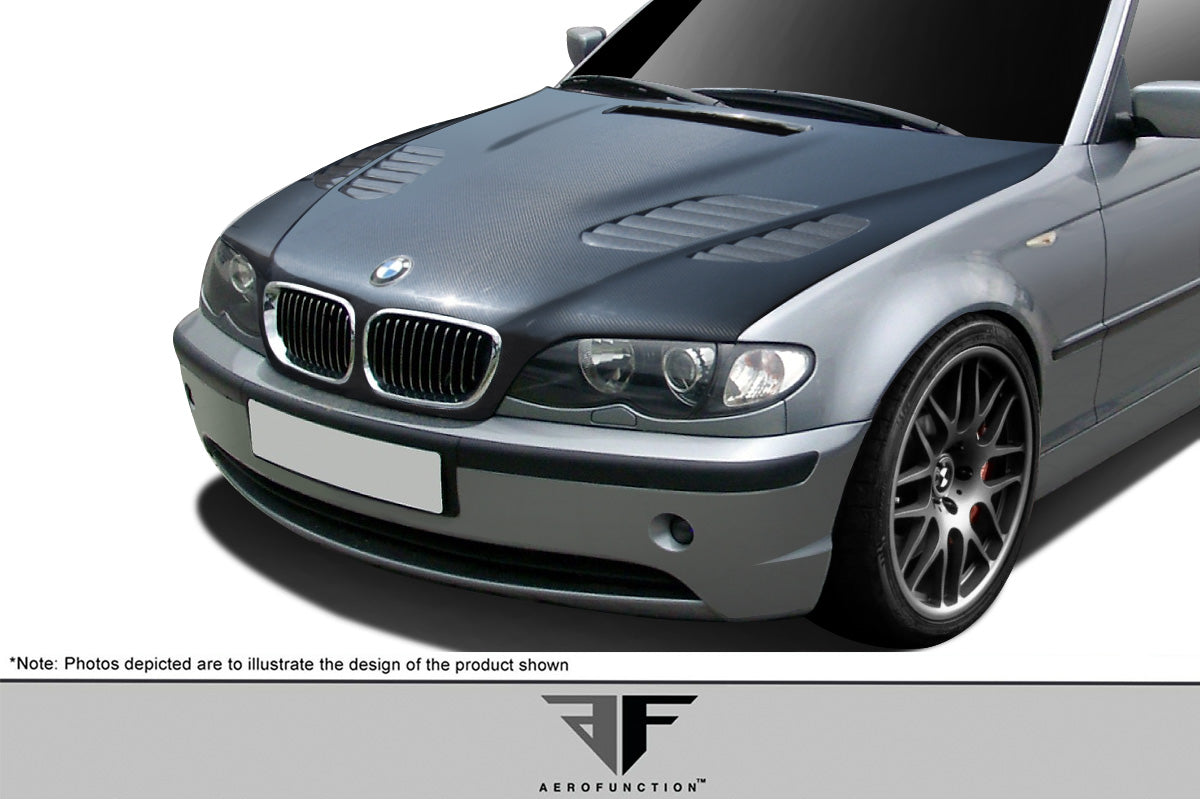 2002-2005 BMW 3 Series E46 4DR Carbon AF-2 Hood ( CFP ) - 1 Piece