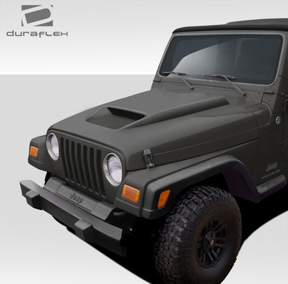 1997-2006 Jeep Wrangler Duraflex CVX Hood (non highline fenders) - 1 Piece