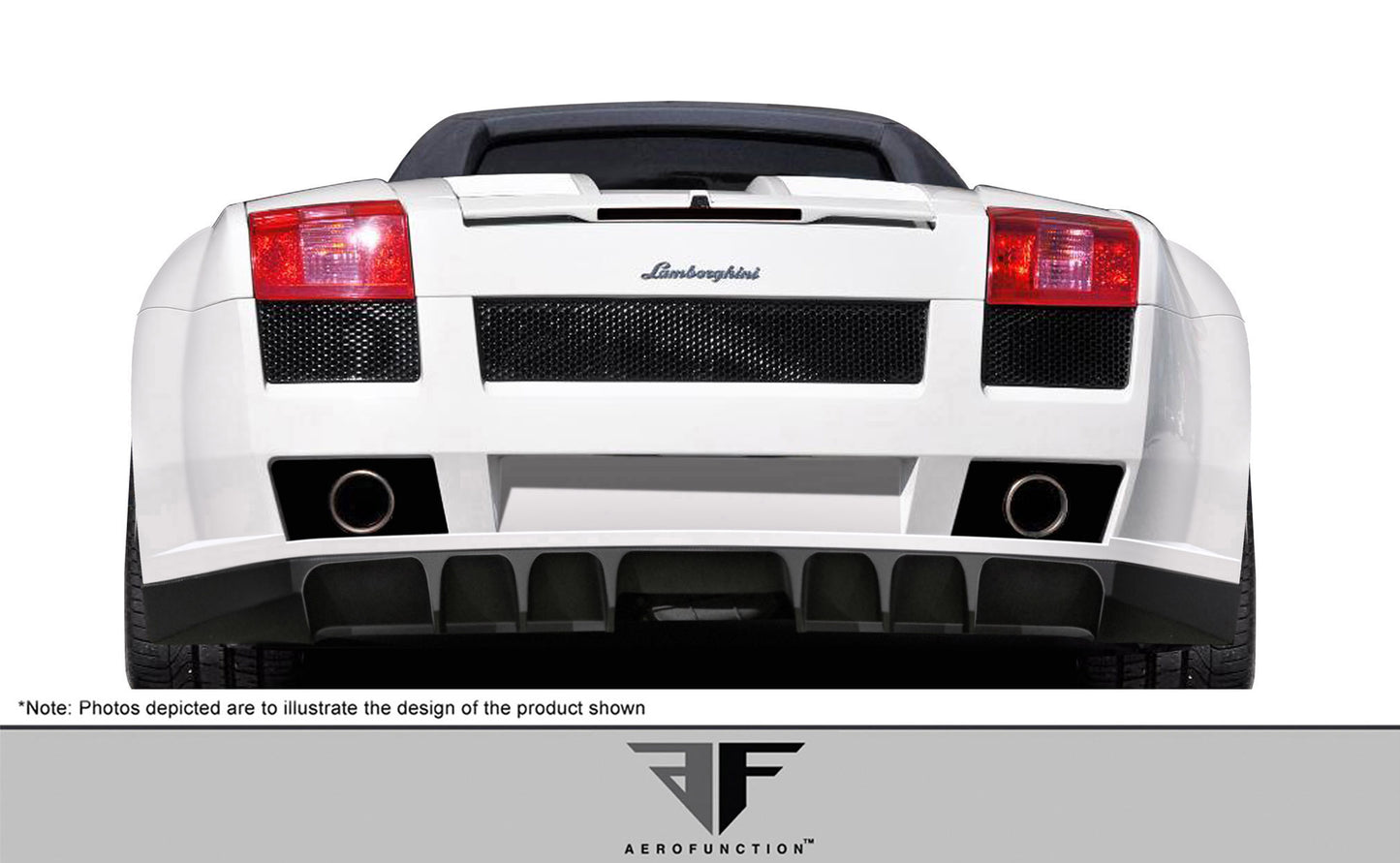 2004-2008 Lamborghini Gallardo AF-1 Wide Body Rear Bumper Cover ( GFK ) - 1 Piece