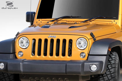 2007-2018 Jeep Wrangler Duraflex Power Dome Hood - 1 Piece