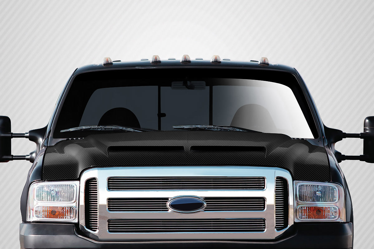 1999-2007 Ford Super Duty F250 F350 F450 F550 / 2000-2005 Ford Excursion Carbon Creations CVX Hood - 1 Piece