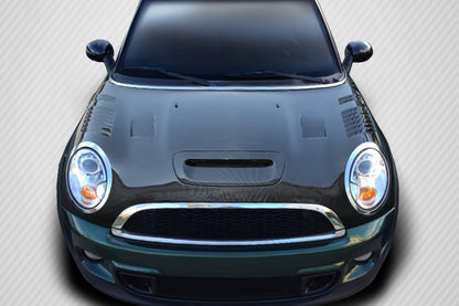 2007-2013 Mini Cooper Hatchback R56 Clubman R55 2009-2015 Cooper convertible R57 2012-2015 Cooper Coupe / Roadster R58 R59 Carbon Creations DriTech Racer Hood - 1 Piece