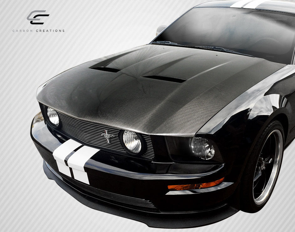 2005-2009 Ford Mustang Carbon Creations DriTech CVX Hood - 1 Piece