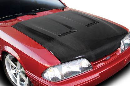 1987-1993 Ford Mustang Carbon Creations Heat Extractor Hood - 1 Piece