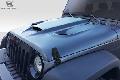 2007-2018 Jeep Wrangler Duraflex Hellcat Look Hood - 1 Piece