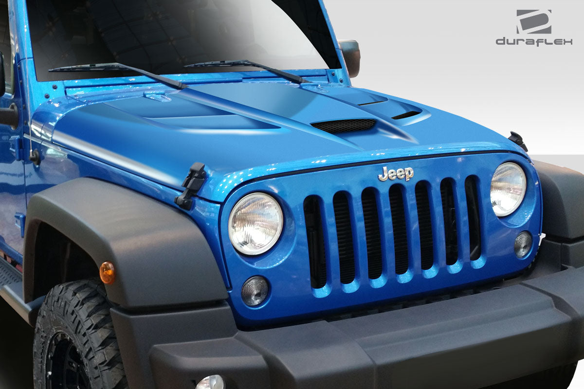 2007-2018 Jeep Wrangler Duraflex Viper Look Hood - 1 Piece