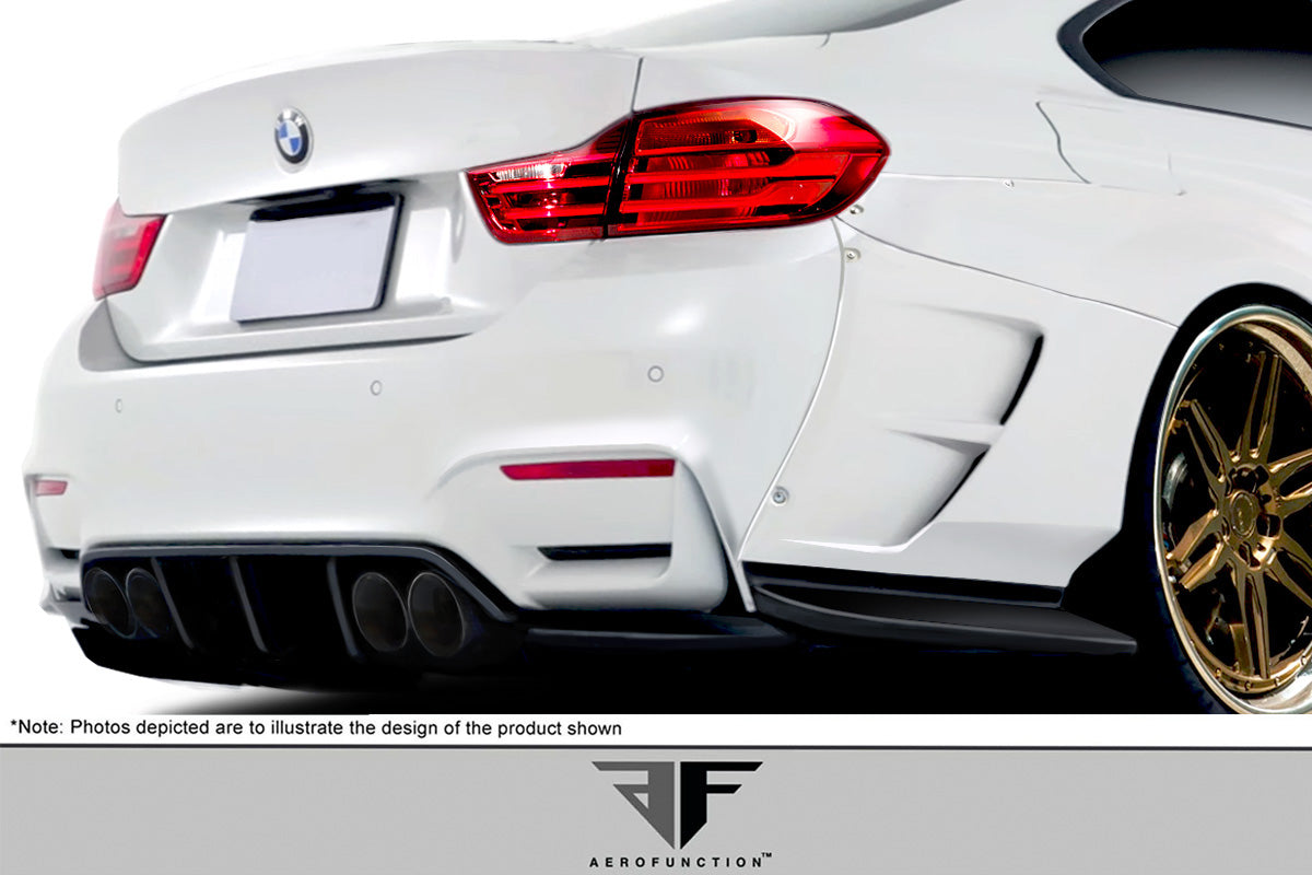 2014-2020 BMW 4 Series F32 AF-1 Wide Body Rear Diffuser ( GFK ) - 4 Piece ( Must be used with Couture M4 Look Rear Bumper ) (S)