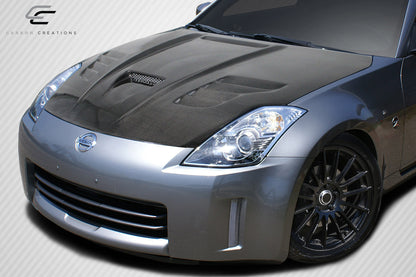 2003-2006 Nissan 350Z Z33 Carbon Creations Vader Hood - 1 Piece