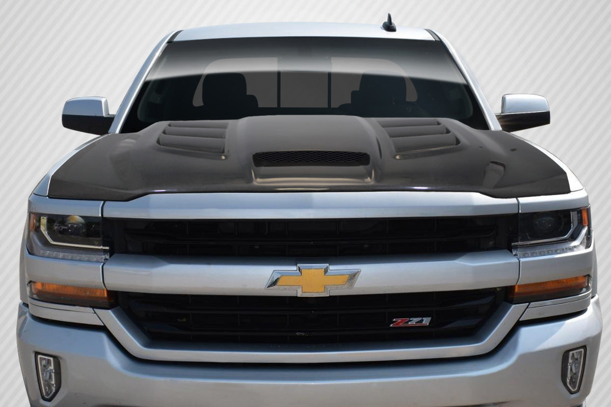 2016-2018 Chevrolet Silverado Carbon Creations Viper Look Hood - 1 Piece