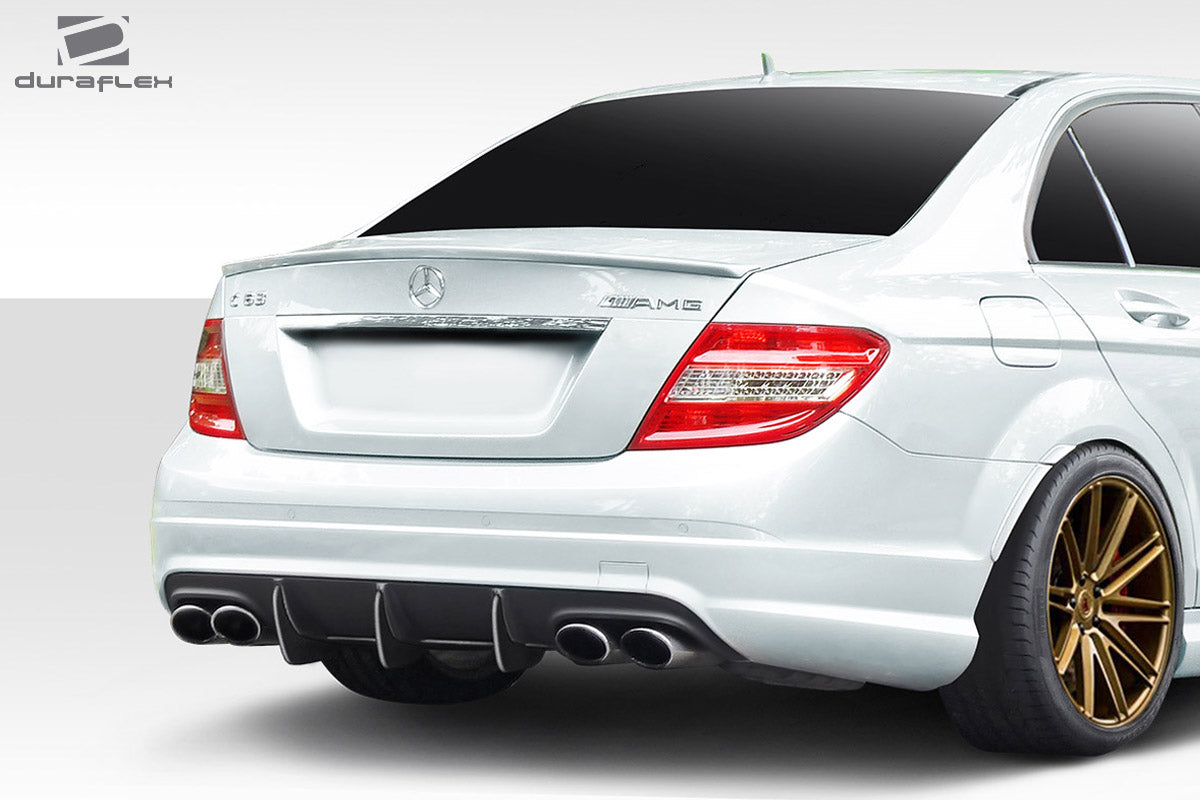 2008-2011 Mercedes C Class / C63 W204 Duraflex Super Fin Rear Diffuser - 1 Piece ( fits AMG Bumper only )