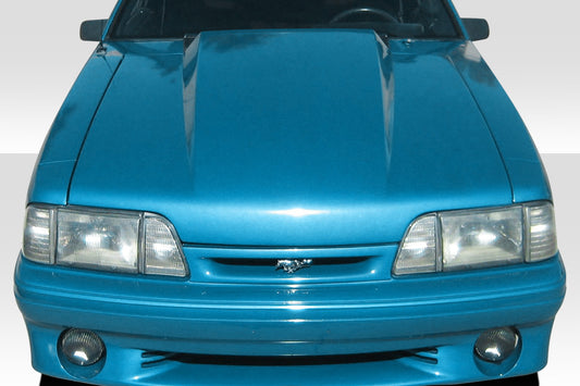 1987-1993 Ford Mustang Duraflex 4 Inch Cowl Hood - 1 Piece