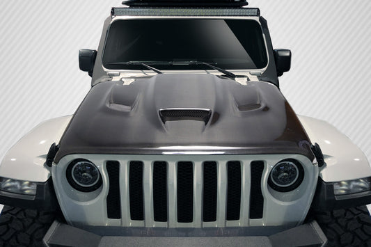 2019-2023 Jeep Wrangler JL Gladiator JT Carbon Creations Hellcat Look Hood - 1 piece