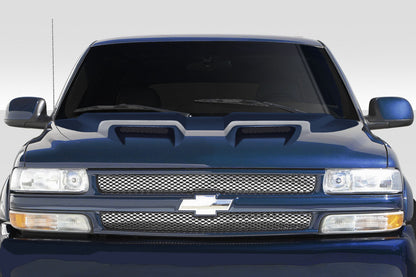 1999-2002 Chevrolet Silverado 2000-2006 Tahoe Suburban Duraflex Dual Ram Air Hood - 1 Piece