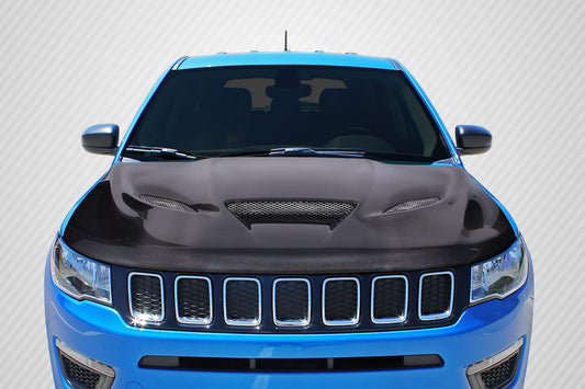 2011-2022 Jeep Grand Cherokee Carbon Creations Hellcat Look Hood - 1 Piece