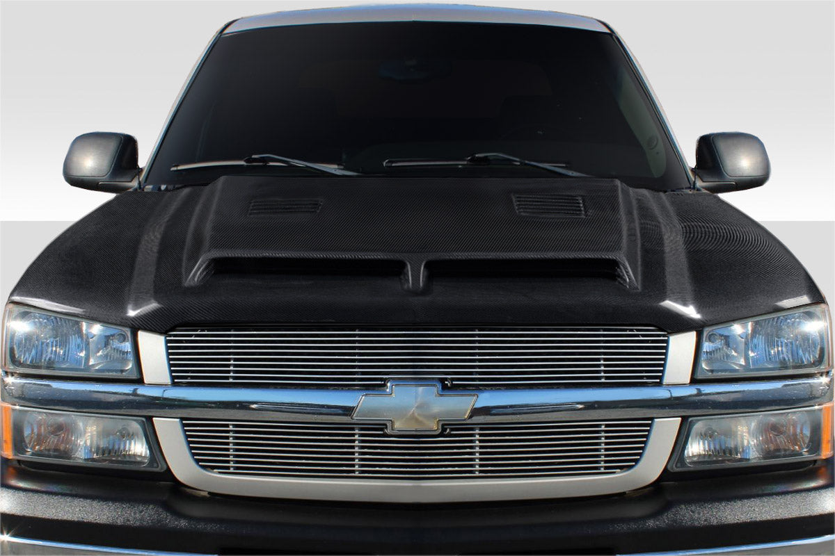 2002-2006 Chevrolet Avalanche (w/o cladding) 2003-2005 Silverado Carbon Creations GT500 Hood - 1 Piece