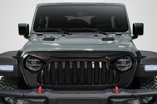 2019-2023 Jeep Wrangler JL Gladiator JT Carbon Creations Predator Grille - 1 Piece