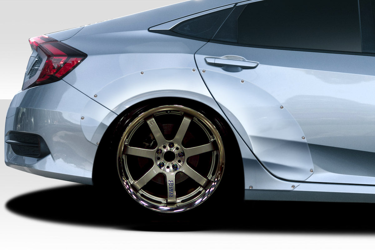 2016-2021 Honda Civic 4DR Duraflex RBT Widebody Look Rear Fenders - 6 Piece