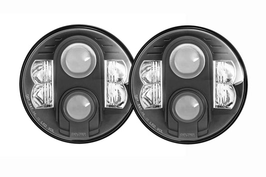 Pro Comp Jeep Headlights: 7" Round LED Hi/Lo (07-17 JK)