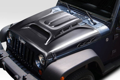 2007-2018 Jeep Wrangler JK Duraflex Avenge Vented Hood - 1 Piece