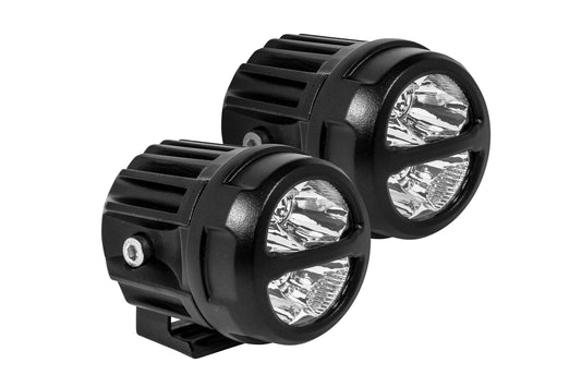 Pro Comp S4-R LED Pods: 2x2 Round / 20W / White / Spot Beam
