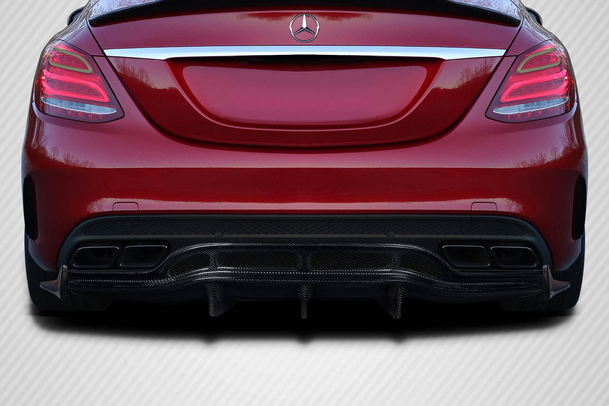 2015-2020 Mercedes C Class W205 Carbon Creations Weaver Sport Rear Diffuser - 3 Pieces