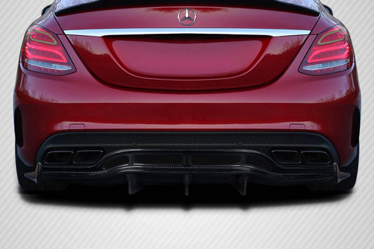 2015-2020 Mercedes C Class W205 Carbon Creations Weaver Sport Rear Diffuser - 3 Pieces