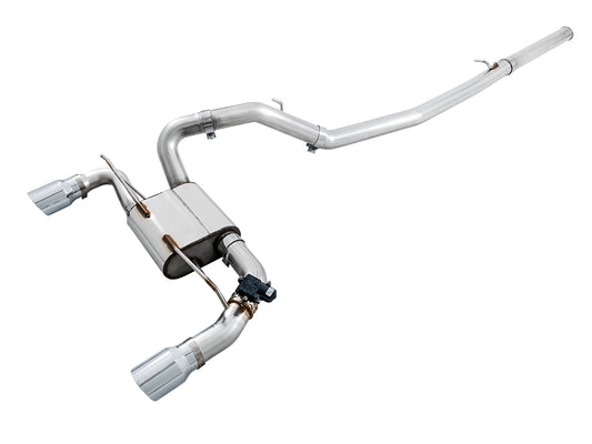 AWE SwitchPath™ Cat-back Exhaust (with Remote) for Ford Focus RS - Chrome Silver Tips