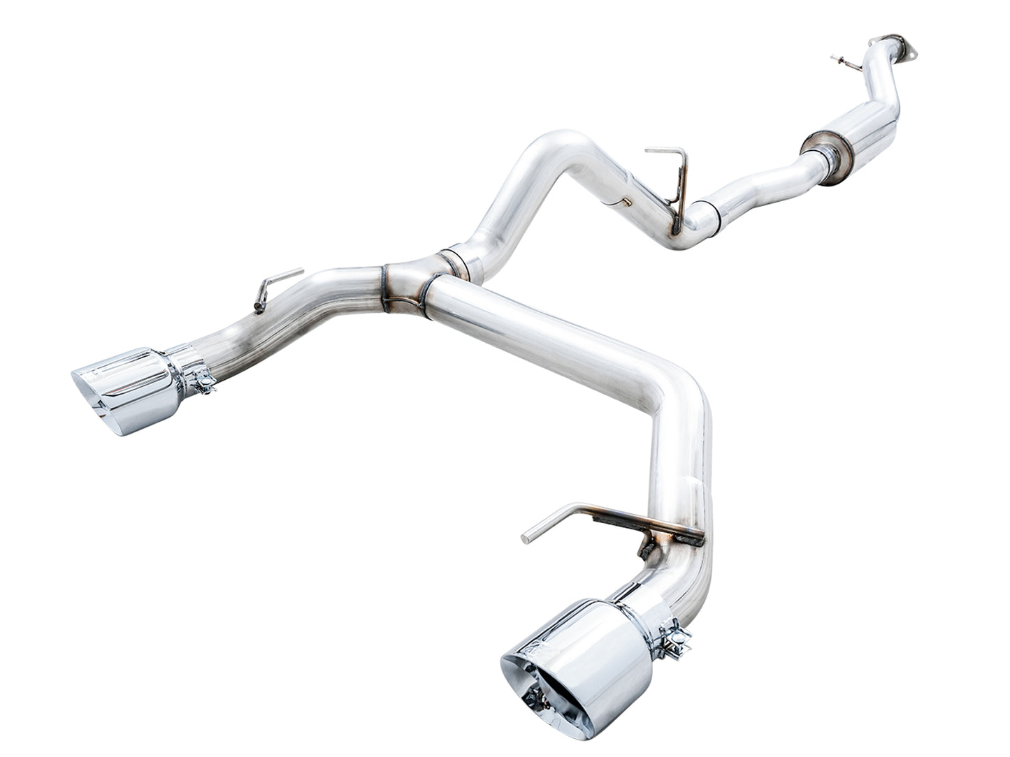 AWE 0FG Catback Exhaust for Ford Bronco with BashGuard™ - Dual 4.5" Chrome Silver Tips