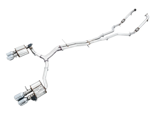 AWE SwitchPath™ Exhaust for Audi B9 S5 Sportback - Non-Resonated - Chrome Silver 102mm Tips