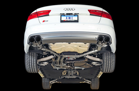 AWE Touring Edition Exhaust for Audi C7 S6 4.0T - Diamond Black Tips