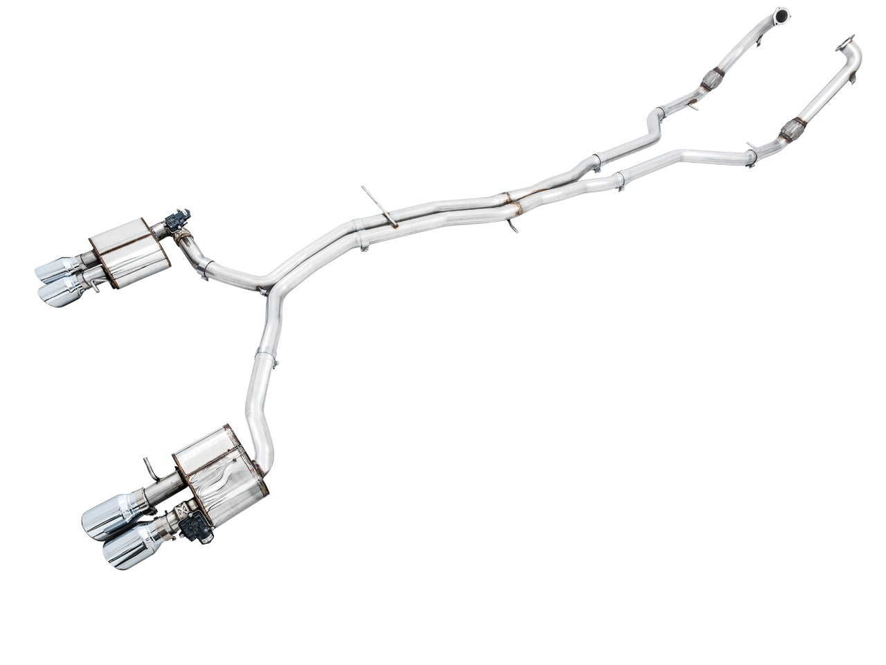 AWE SwitchPath™ Exhaust for Audi B9 S4 - Non-Resonated - Chrome Silver 102mm Tips