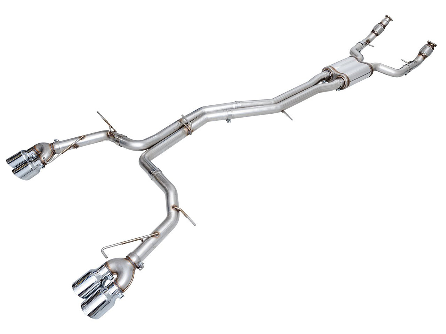 AWE Track Edition Exhaust for Audi C8 S6/S7 - Chrome Silver Tips