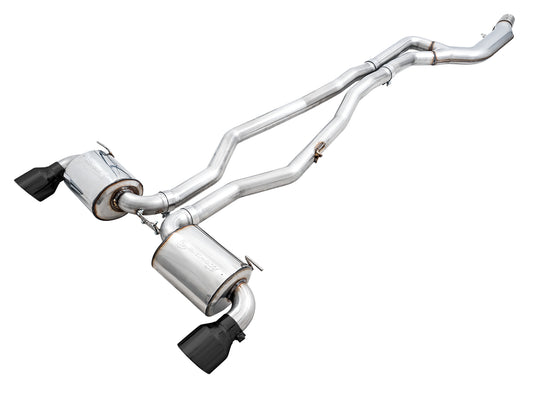 AWE Non-Resonated Touring Edition Exhaust for A90 Supra - 5" Diamond Black Tips