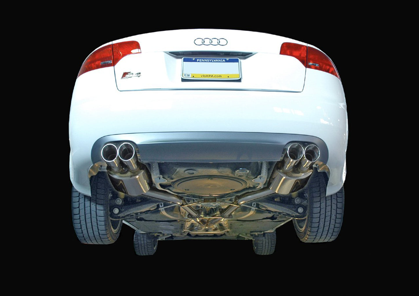 AWE Track Edition Exhaust for Audi B7 S4 - Diamond Black Tips