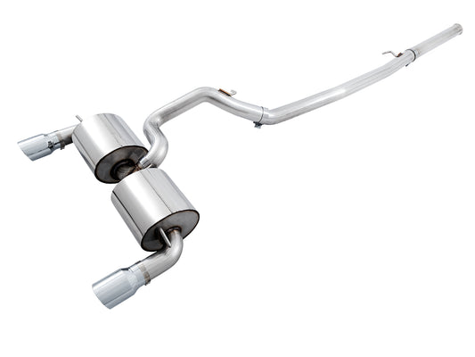 AWE Touring Edition Cat-back Exhaust for Ford Focus RS- Non-Resonated - Chrome Silver Tips