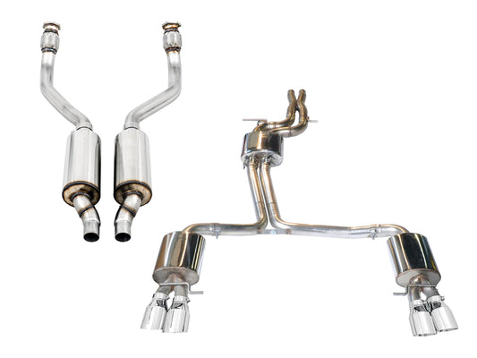 AWE Touring Edition Exhaust System for B8/8.5 S5 Cabrio (Exhaust + Non-Resonated Downpipes) - Chrome Silver Tips