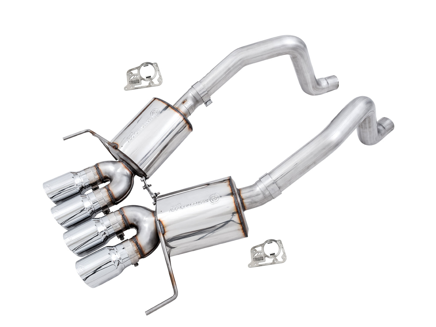 AWE Touring Edition Axleback Exhaust for C7 Corvette Stingray / Z51 / Grand Sport / Z06 / ZR1 -- Chrome Silver Tips (includes AWE AFM valve simulators)