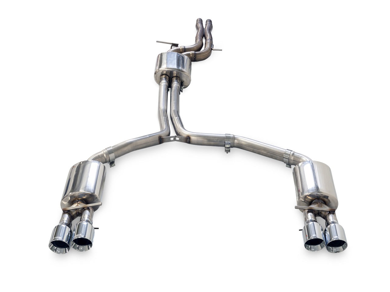 AWE Touring Edition Exhaust for Audi C7 A7 3.0T - Quad Outlet, Chrome Silver Tips