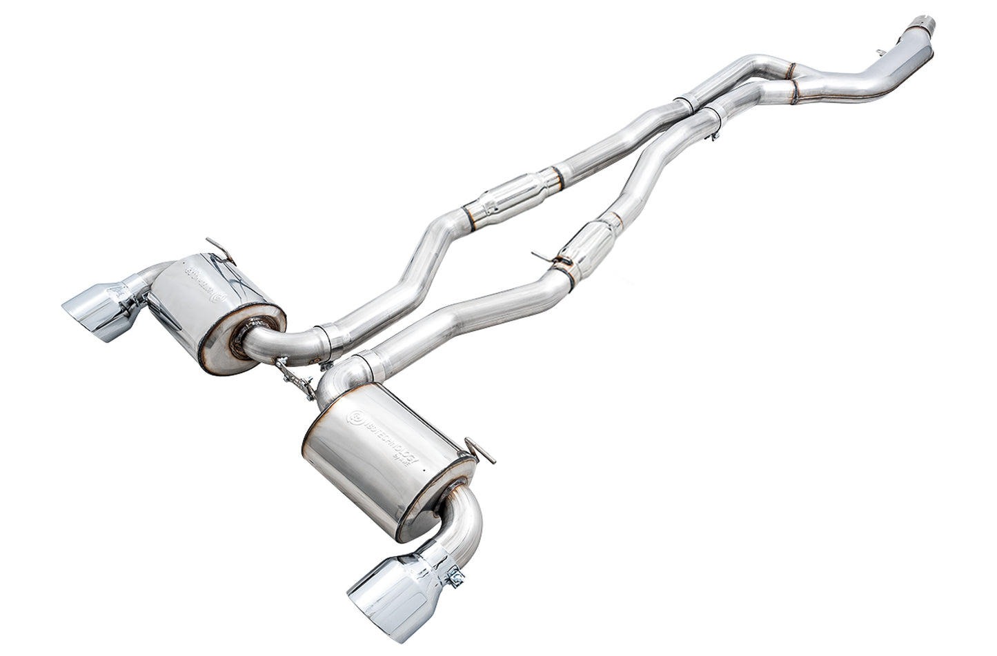 AWE Resonated Touring Edition Exhaust for A90 Supra - 5" Chrome Silver Tips