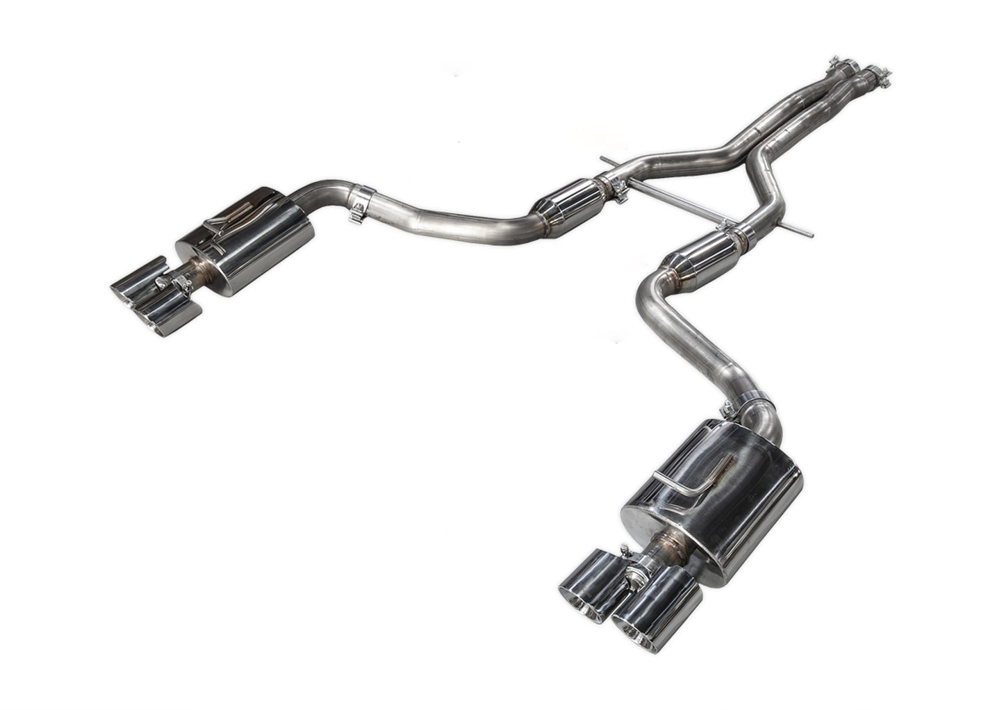 AWE Track Edition Exhaust for 970 Panamera 2/4 (2011-2013) -- With Chrome Silver Tips