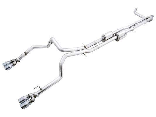 AWE 0FG Catback Exhaust for Silverado ZR2/Sierra AT4X - Quad Chrome Silver Tips