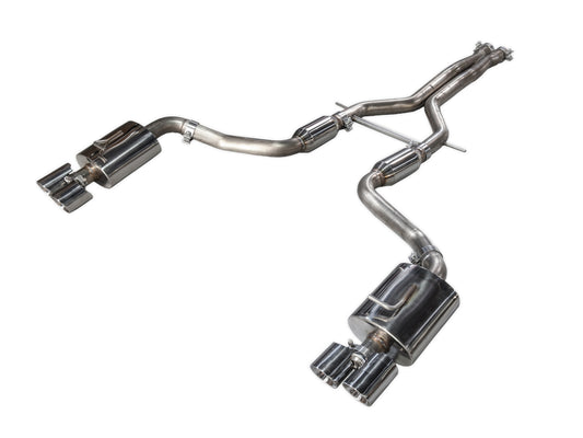 AWE Track Edition Performance Exhaust System for 970 Panamera Turbo - Chrome Silver Tips